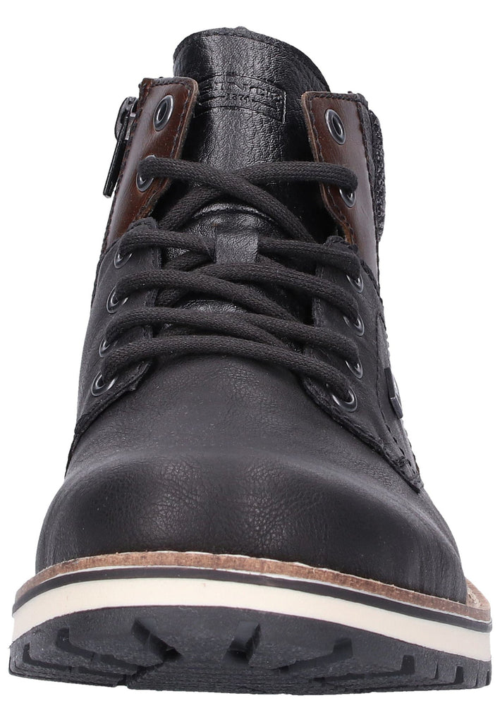 Rieker Stiefelette Lederimitat Schwarz - surf4shoes