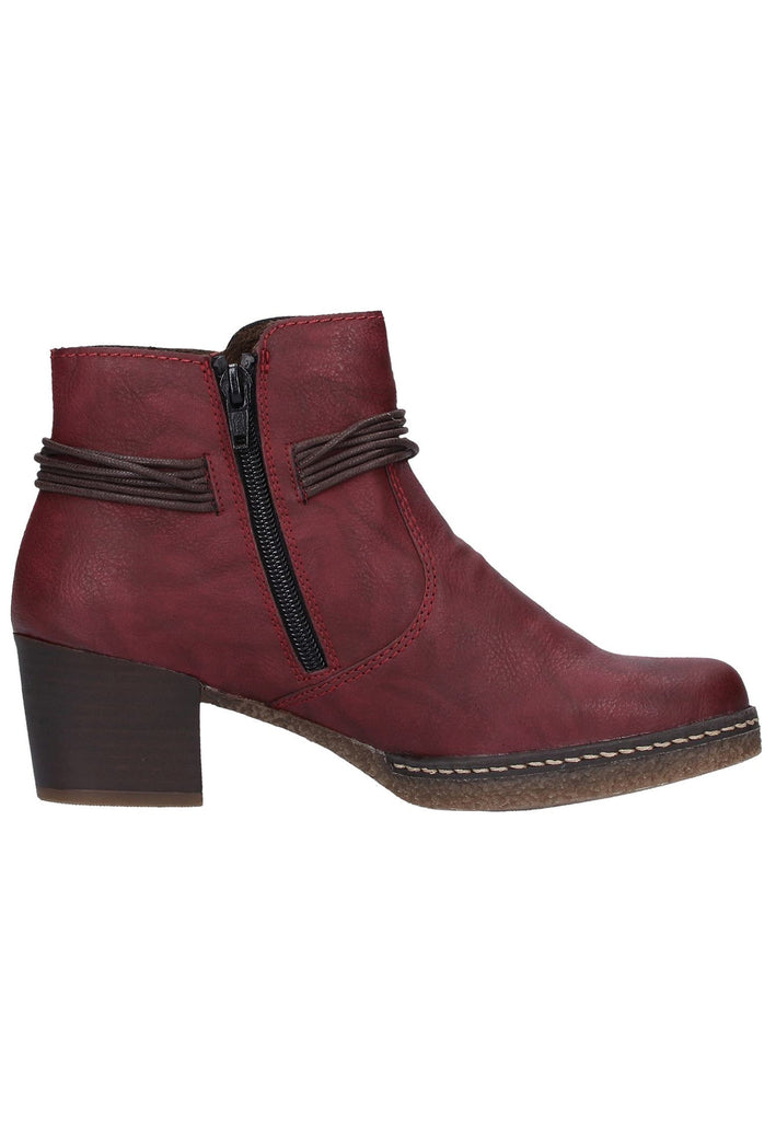 Rieker Stiefelette Lederimitat Rot - surf4shoes