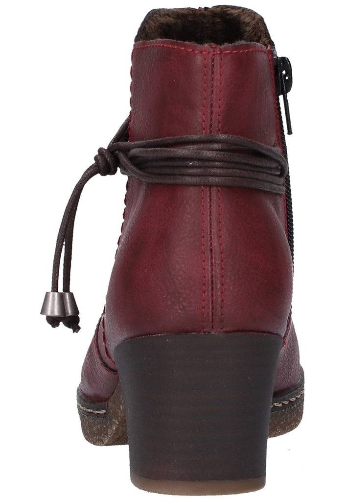Rieker Stiefelette Lederimitat Rot - surf4shoes