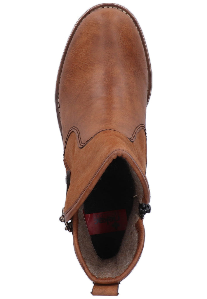 Rieker Stiefelette Lederimitat Braun - surf4shoes