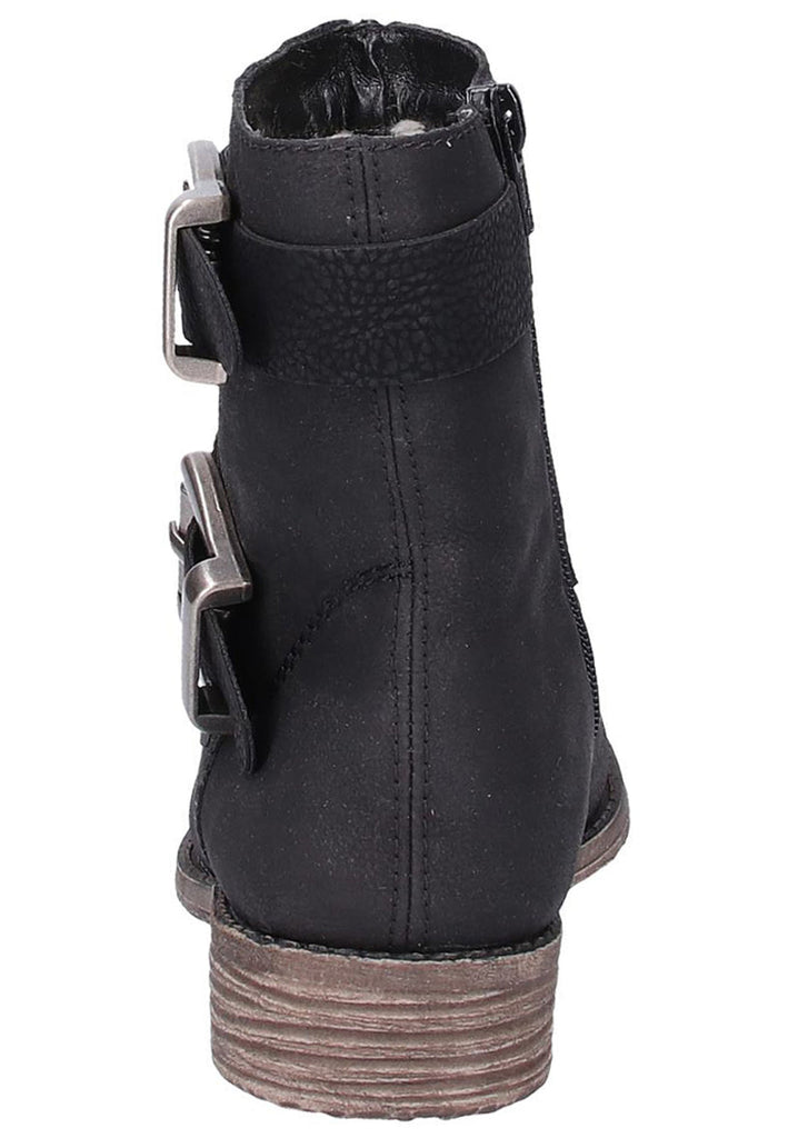 Rieker Stiefelette Lederimitat Schwarz - surf4shoes