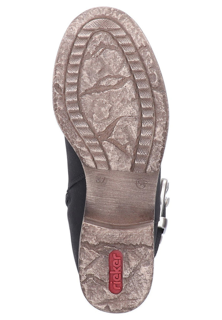 Rieker Stiefelette Lederimitat Schwarz - surf4shoes