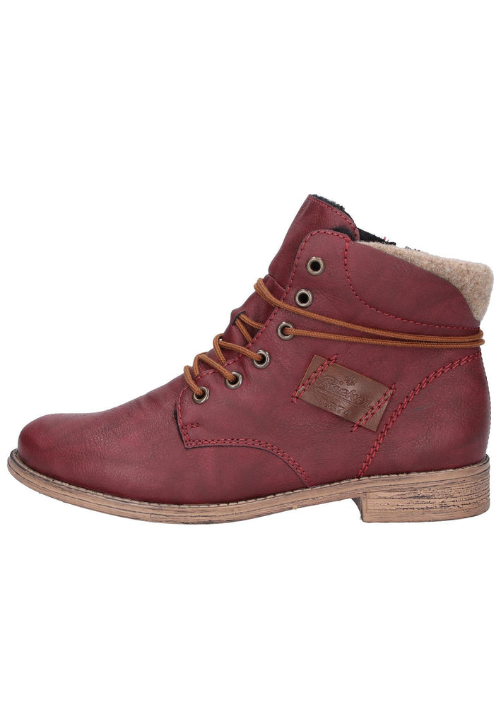 Rieker Stiefelette Lederimitat Bordeaux - surf4shoes