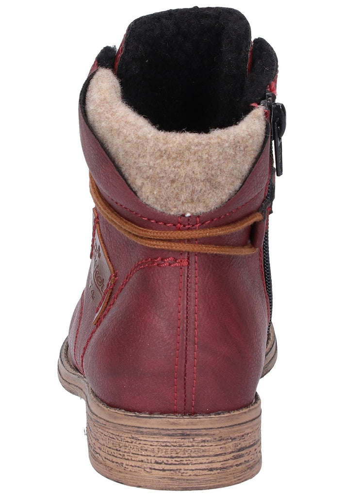 Rieker Stiefelette Lederimitat Bordeaux - surf4shoes