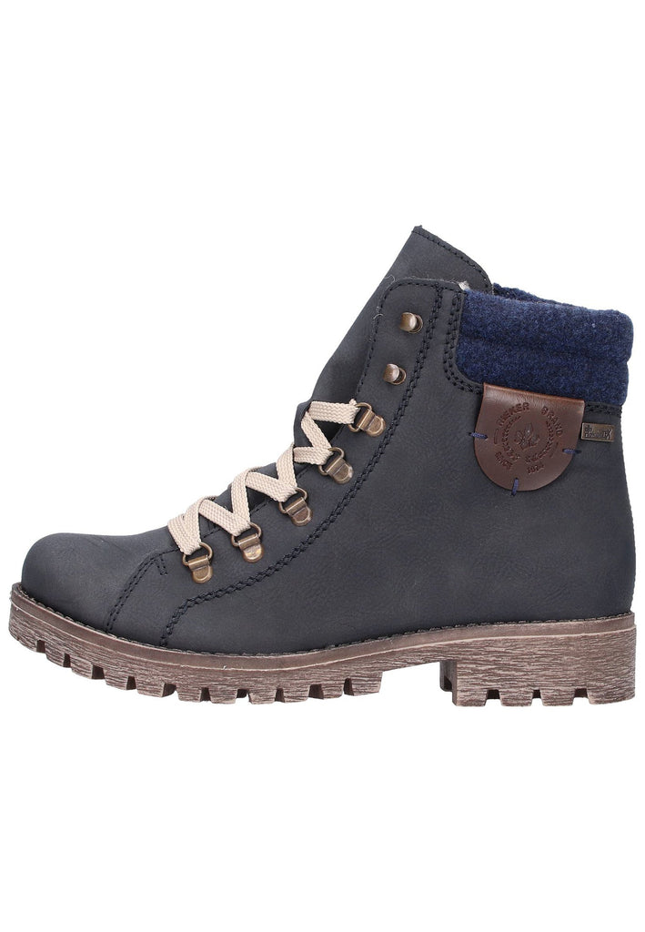 Rieker Stiefelette Lederimitat Blau - surf4shoes
