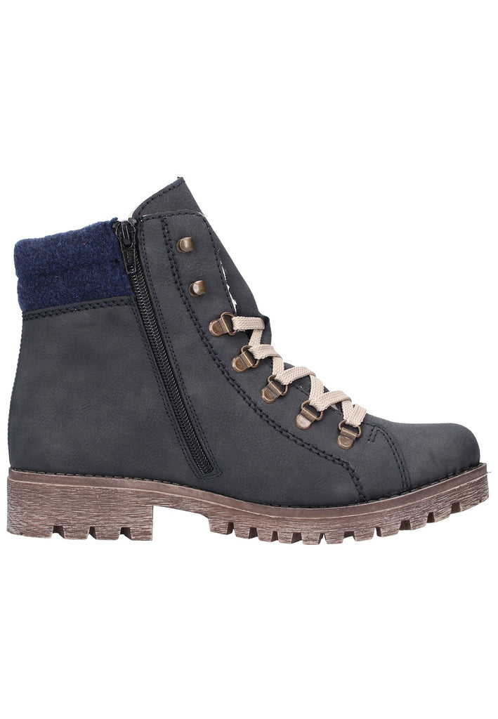 Rieker Stiefelette Lederimitat Blau - surf4shoes
