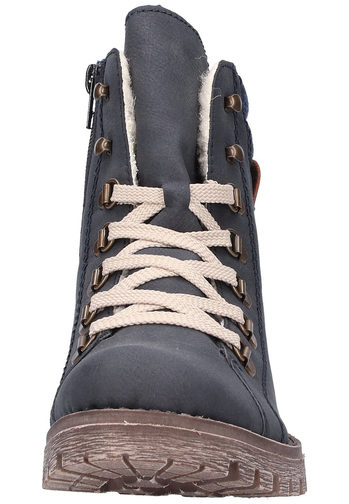 Rieker Stiefelette Lederimitat Blau - surf4shoes
