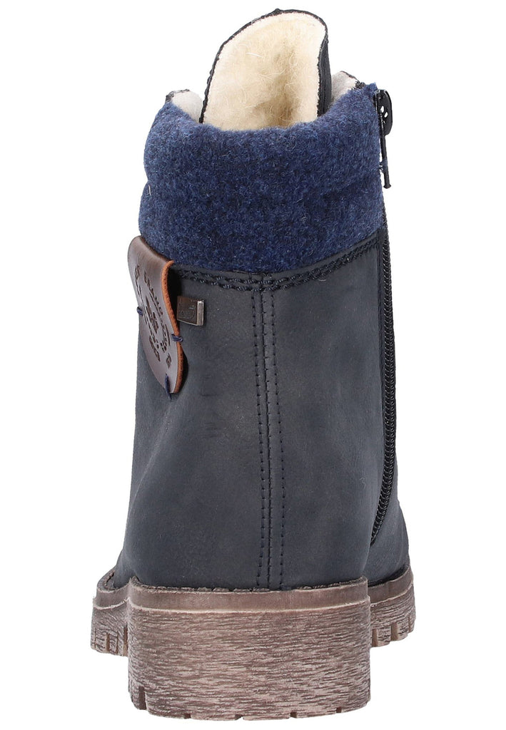 Rieker Stiefelette Lederimitat Blau - surf4shoes