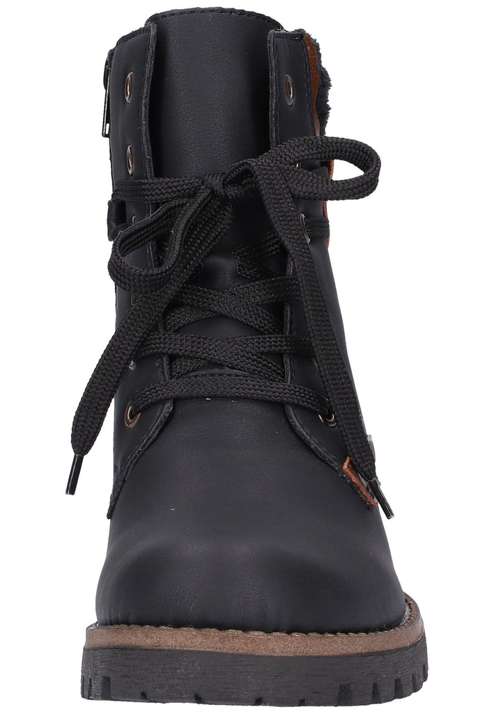 Rieker Stiefelette Lederimitat Schwarz - surf4shoes