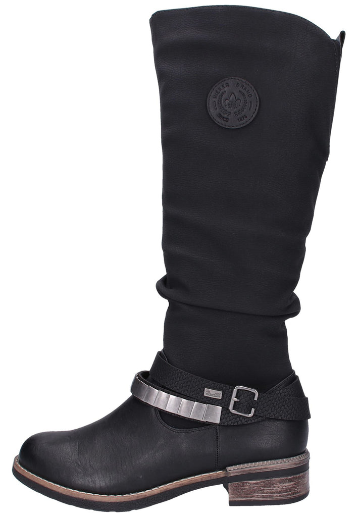 Rieker Stiefel Lederimitat Schwarz - surf4shoes