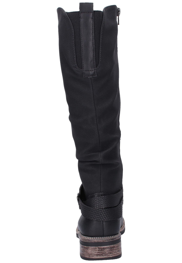 Rieker Stiefel Lederimitat Schwarz - surf4shoes