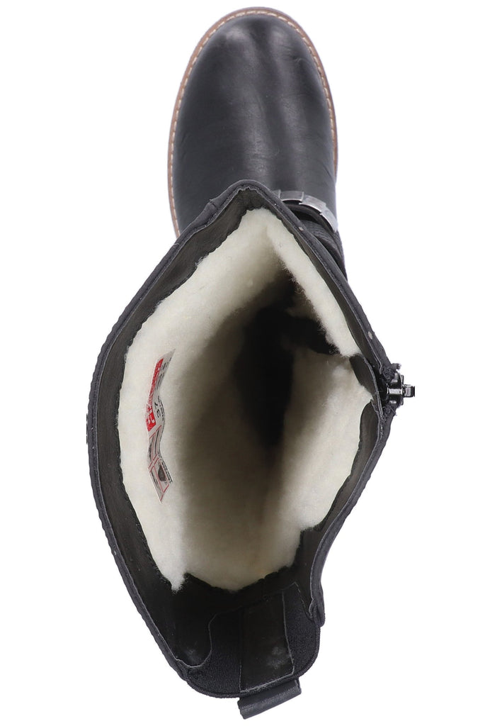 Rieker Stiefel Lederimitat Schwarz - surf4shoes