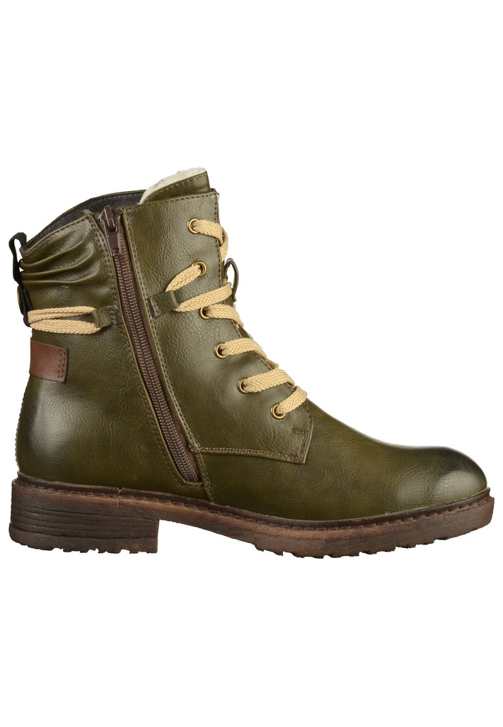 Rieker Stiefelette Lederimitat Oliv - surf4shoes