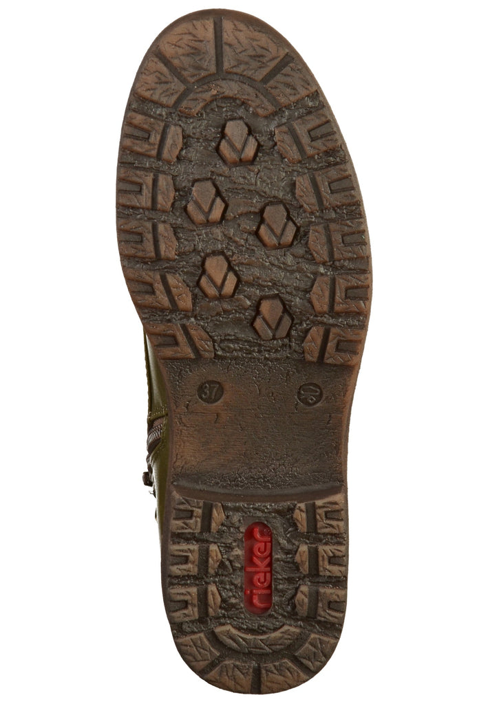 Rieker Stiefelette Lederimitat Oliv - surf4shoes