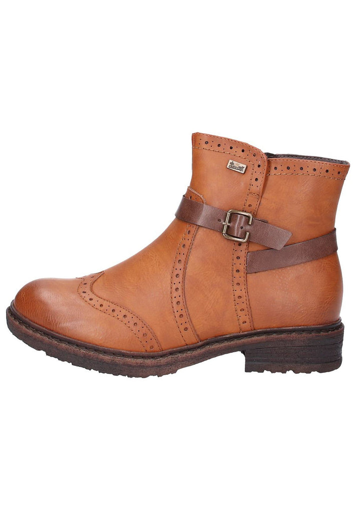 Rieker Stiefelette Lederimitat Braun - surf4shoes