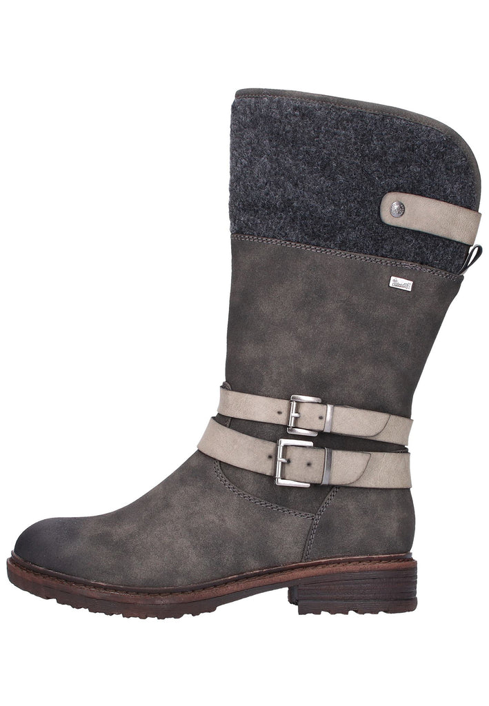 Rieker Stiefel Lederimitat Grau - surf4shoes