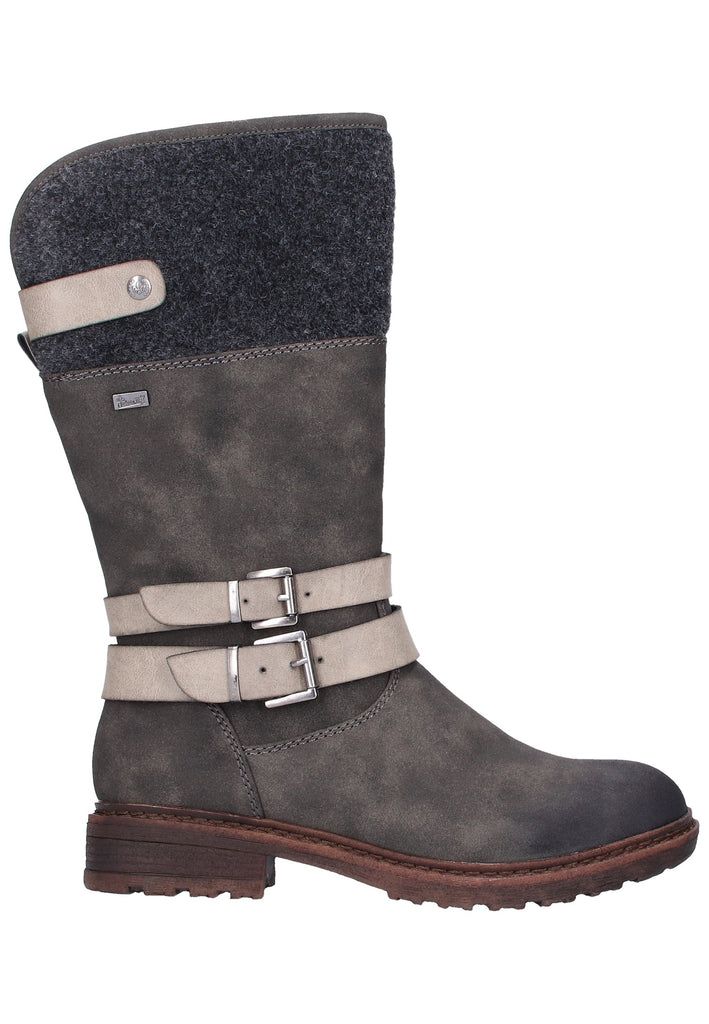 Rieker Stiefel Lederimitat Grau - surf4shoes