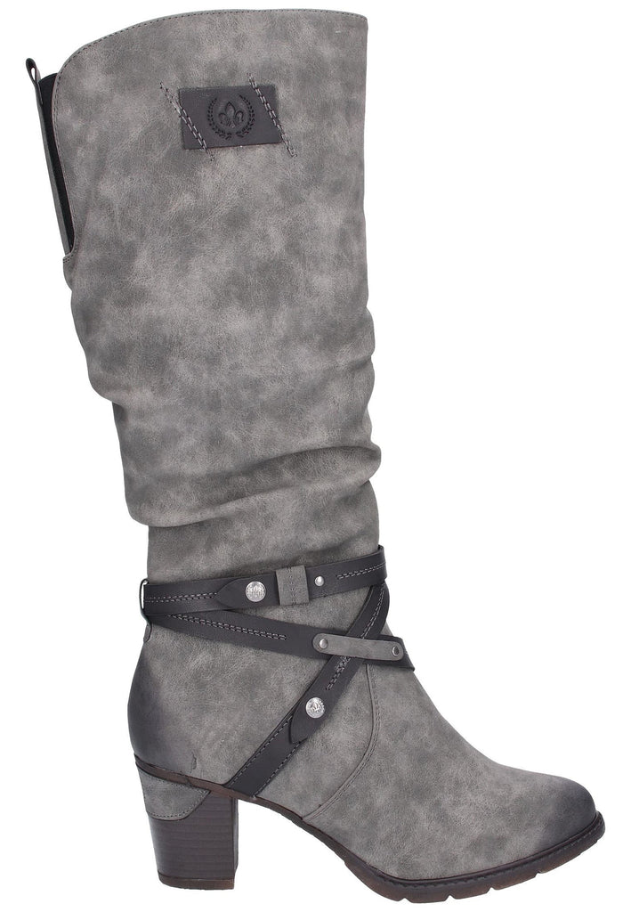 Rieker Stiefel Lederimitat Grau - surf4shoes