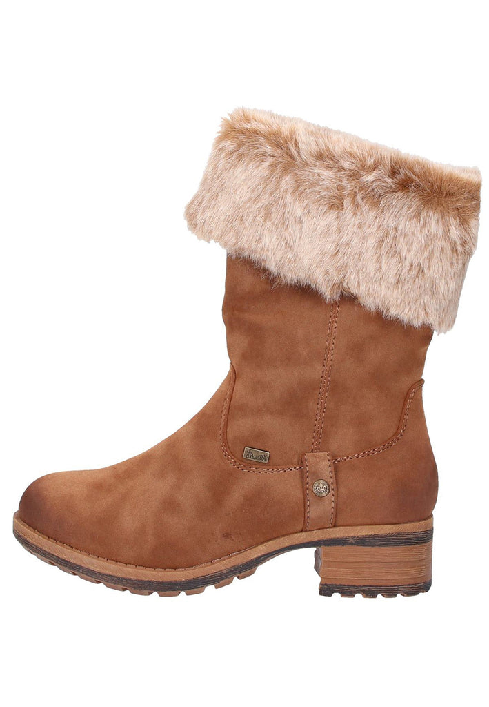 Rieker Stiefelette Lederimitat Braun - surf4shoes