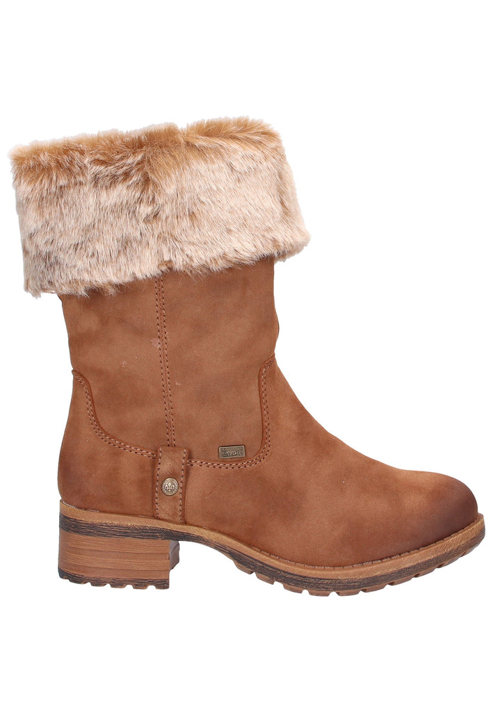 Rieker Stiefelette Lederimitat Braun - surf4shoes