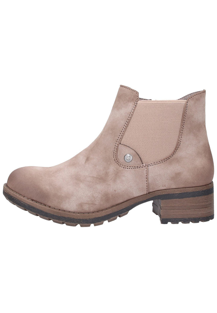 Rieker Stiefelette Lederimitat Beige - surf4shoes