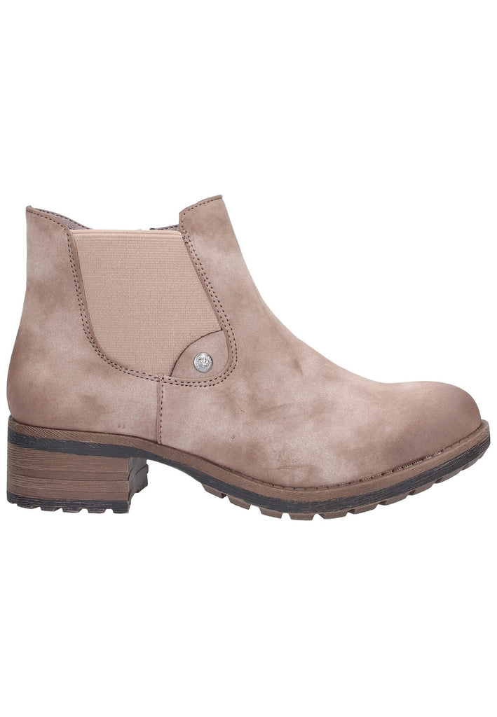Rieker Stiefelette Lederimitat Beige - surf4shoes