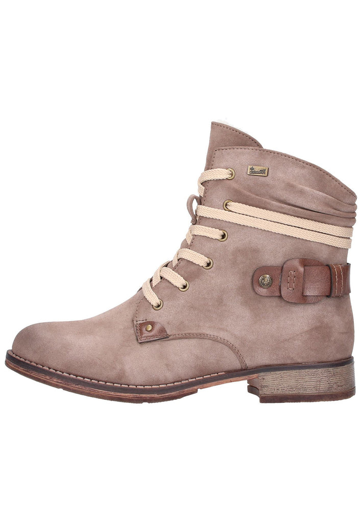 Rieker Stiefelette Lederimitat Beige - surf4shoes