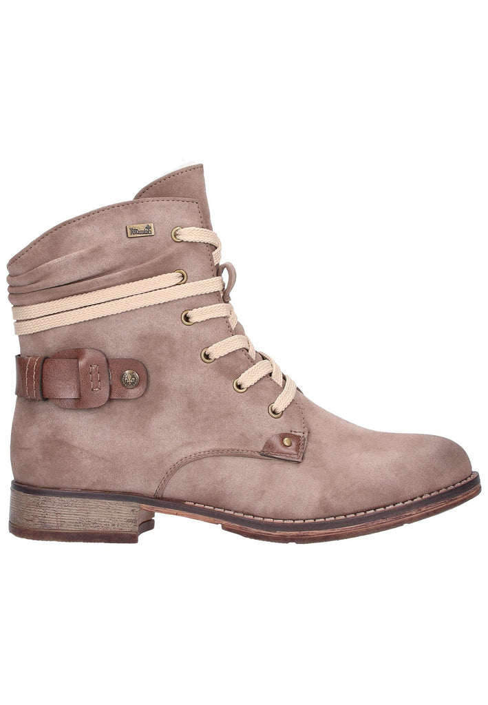 Rieker Stiefelette Lederimitat Beige - surf4shoes