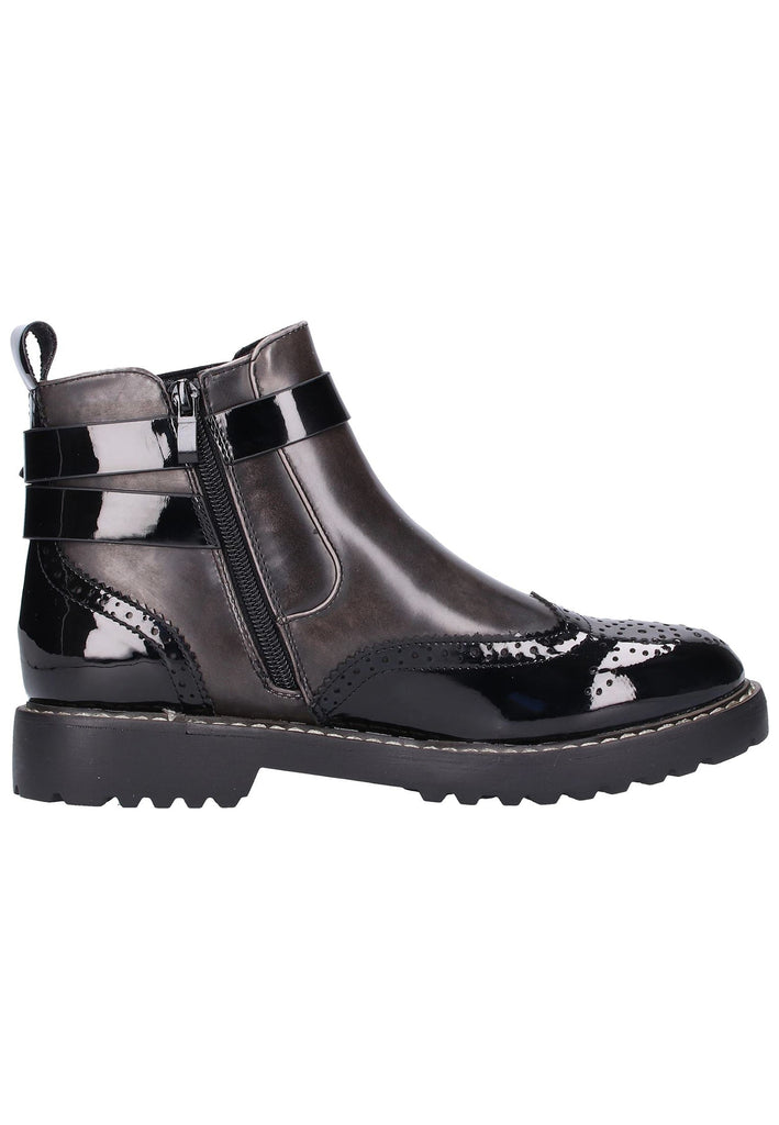Rieker Stiefelette Lederimitat Schwarz - surf4shoes