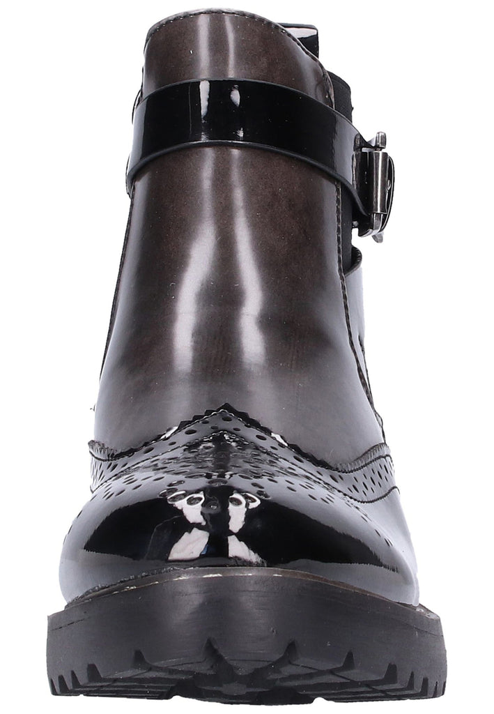 Rieker Stiefelette Lederimitat Schwarz - surf4shoes