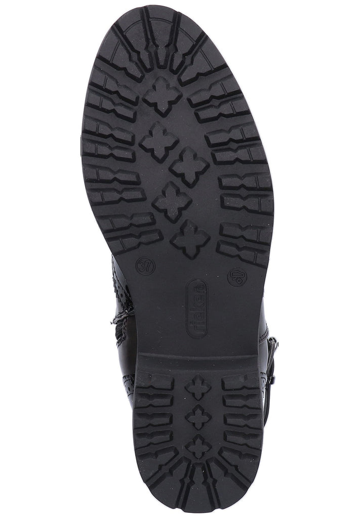 Rieker Stiefelette Lederimitat Schwarz - surf4shoes