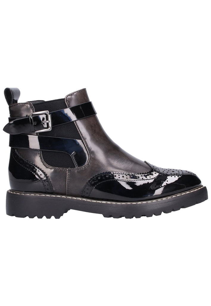 Rieker Stiefelette Lederimitat Schwarz - surf4shoes