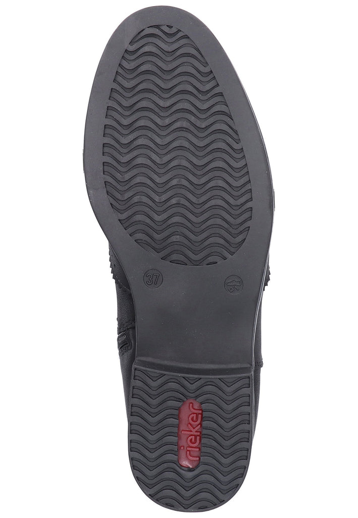Rieker Stiefelette Lederimitat Schwarz - surf4shoes