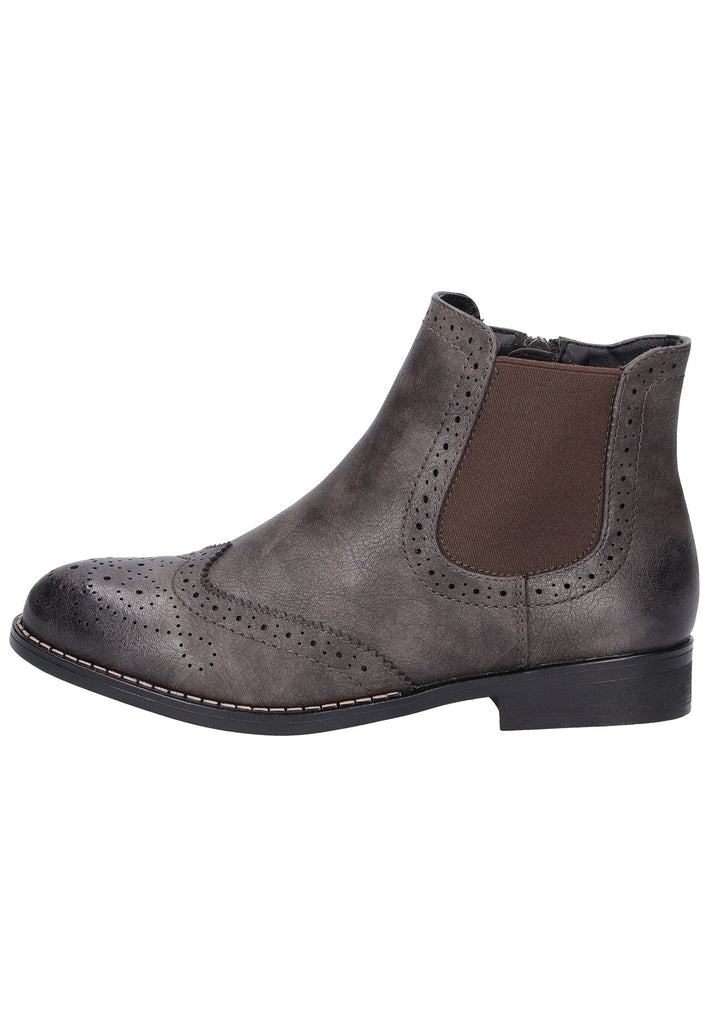 Rieker Stiefelette Lederimitat Dunkelgrau - surf4shoes