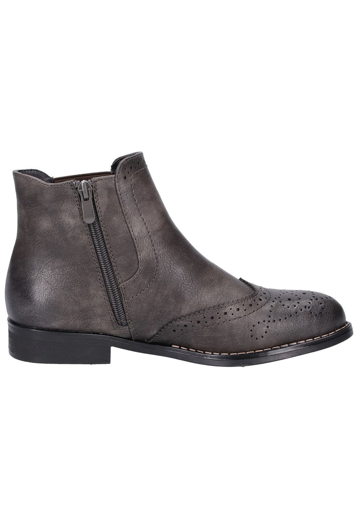 Rieker Stiefelette Lederimitat Dunkelgrau - surf4shoes