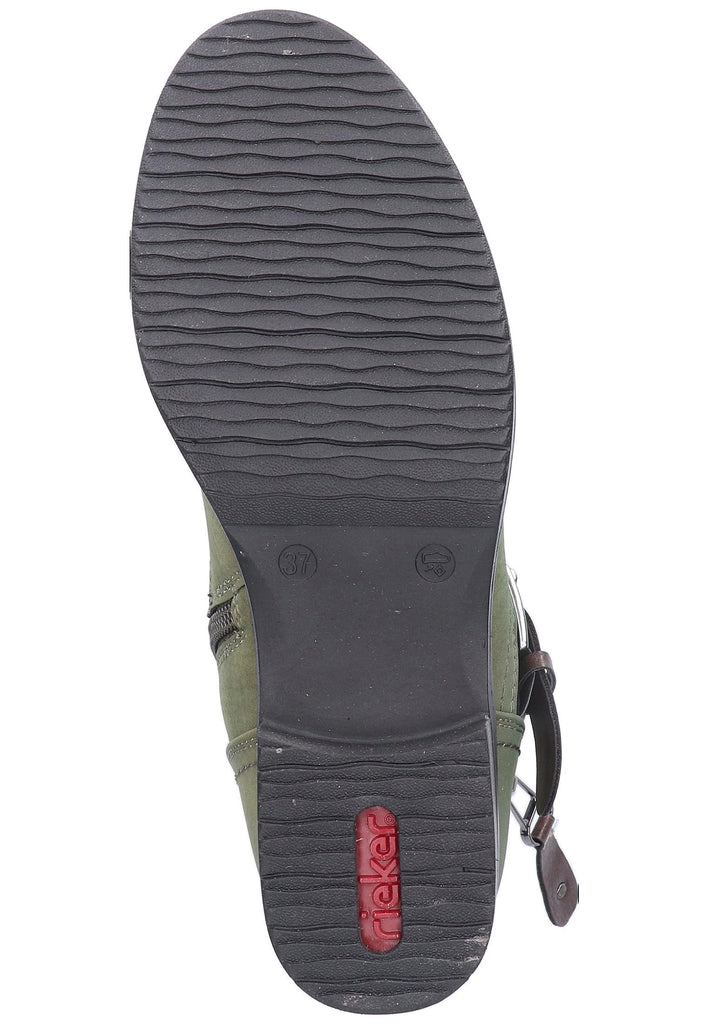 Rieker Stiefelette Lederimitat Dunkelgrün - surf4shoes