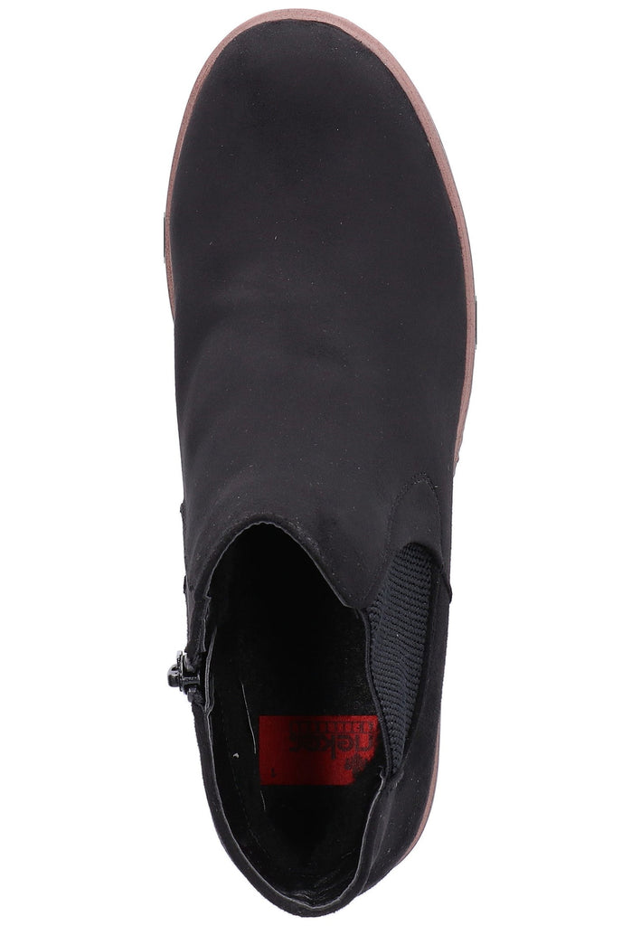 Rieker Stiefelette Lederimitat Schwarz - surf4shoes