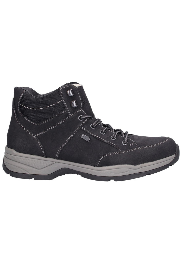 Rieker Stiefelette Lederimitat Schwarz - surf4shoes