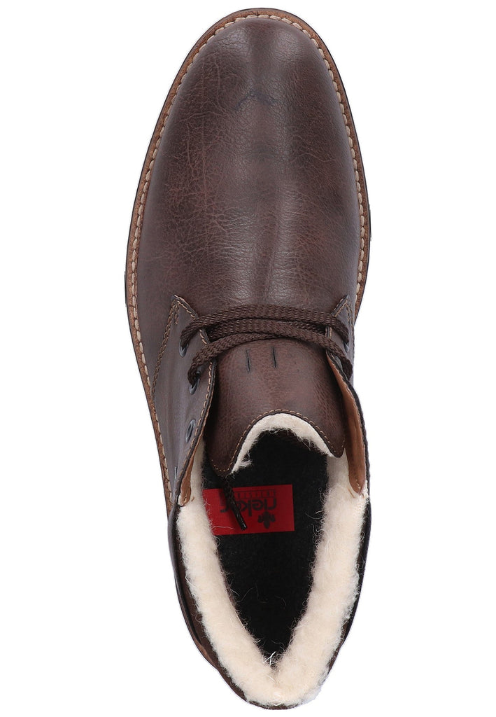 Rieker Stiefelette Lederimitat Dunkelbraun - surf4shoes