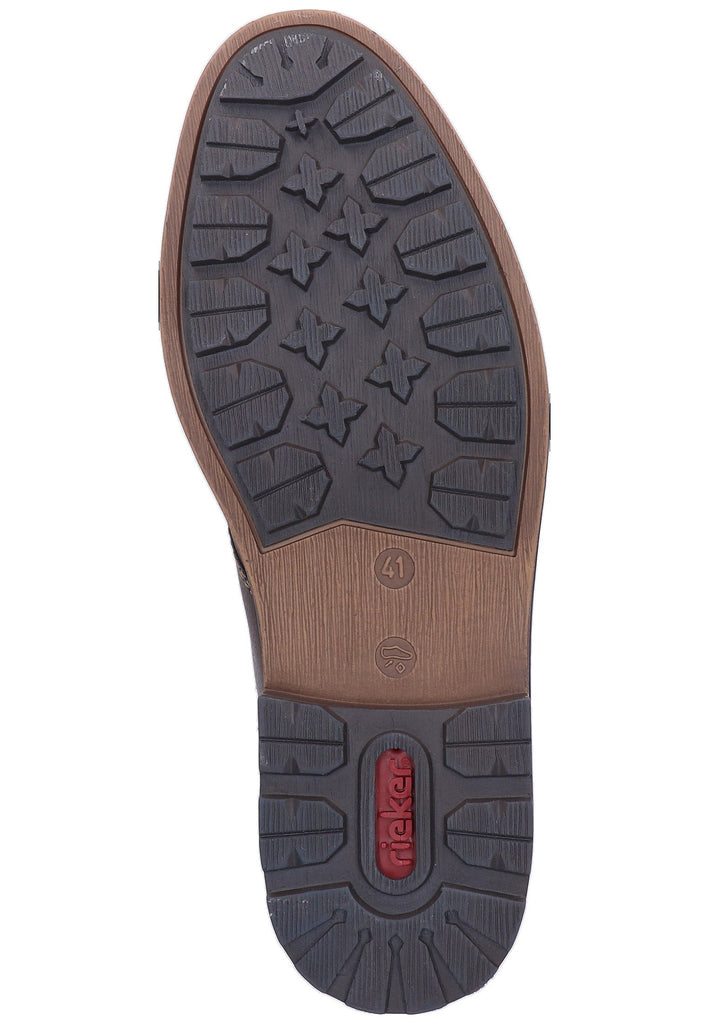 Rieker Stiefelette Lederimitat Dunkelbraun - surf4shoes