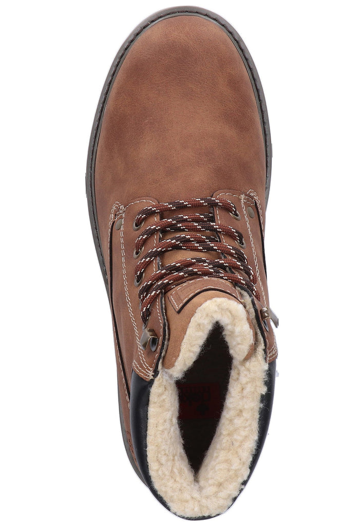 Rieker Stiefelette Lederimitat Braun - surf4shoes