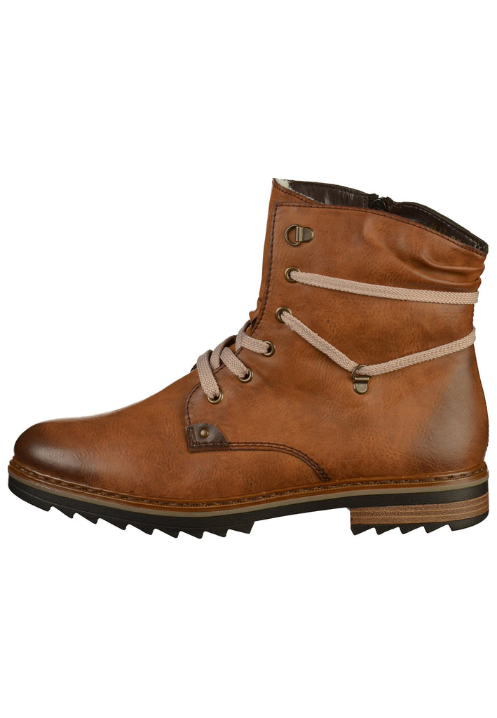 Rieker Stiefelette Lederimitat Braun - surf4shoes