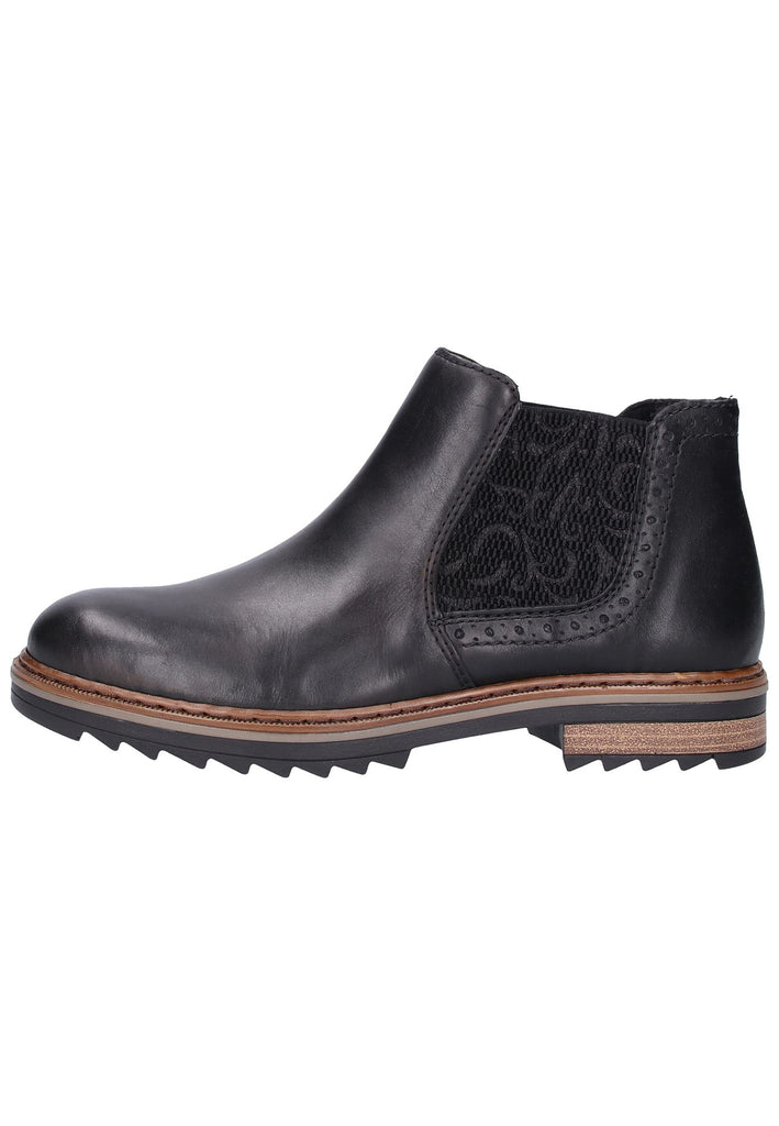 Rieker Stiefelette Leder Schwarz - surf4shoes