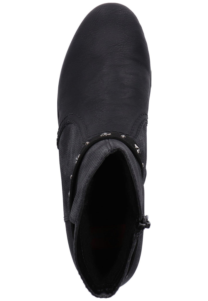 Rieker Stiefelette Lederimitat Schwarz - surf4shoes