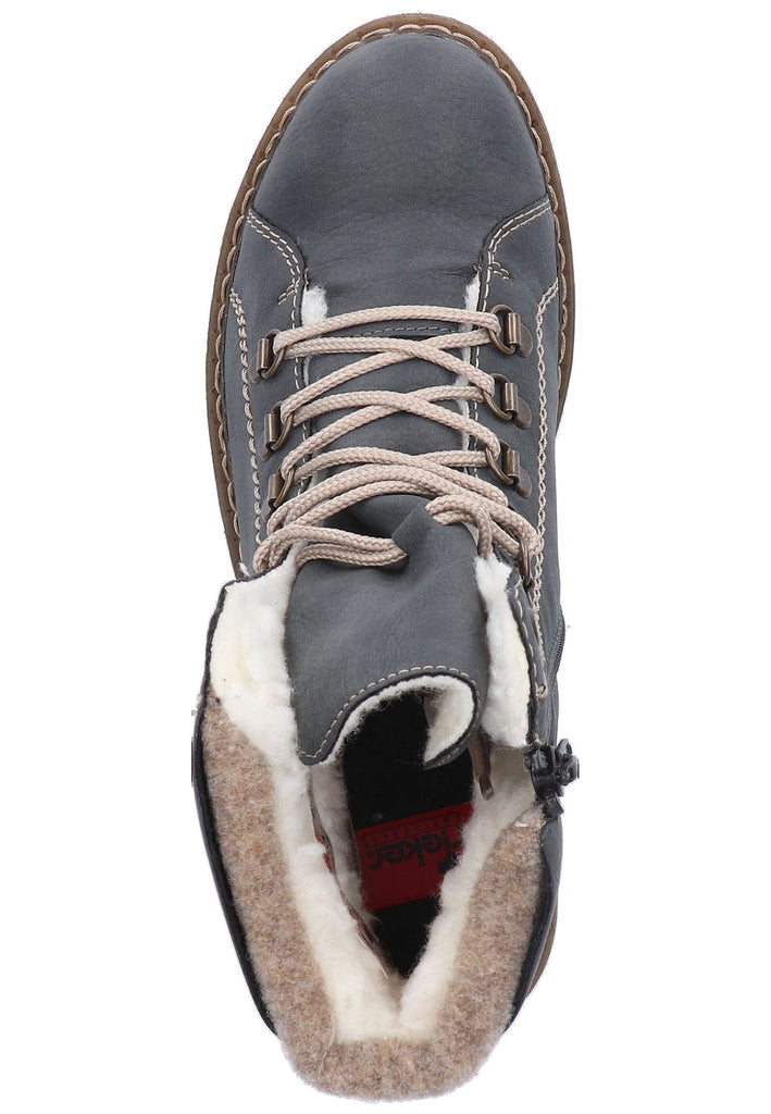 Rieker Stiefelette Lederimitat Dunkelgrau - surf4shoes