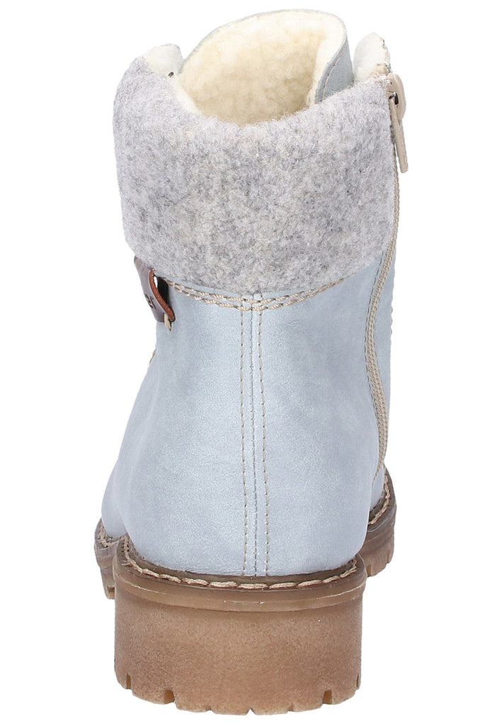 Rieker Stiefelette Lederimitat Hellblau - surf4shoes