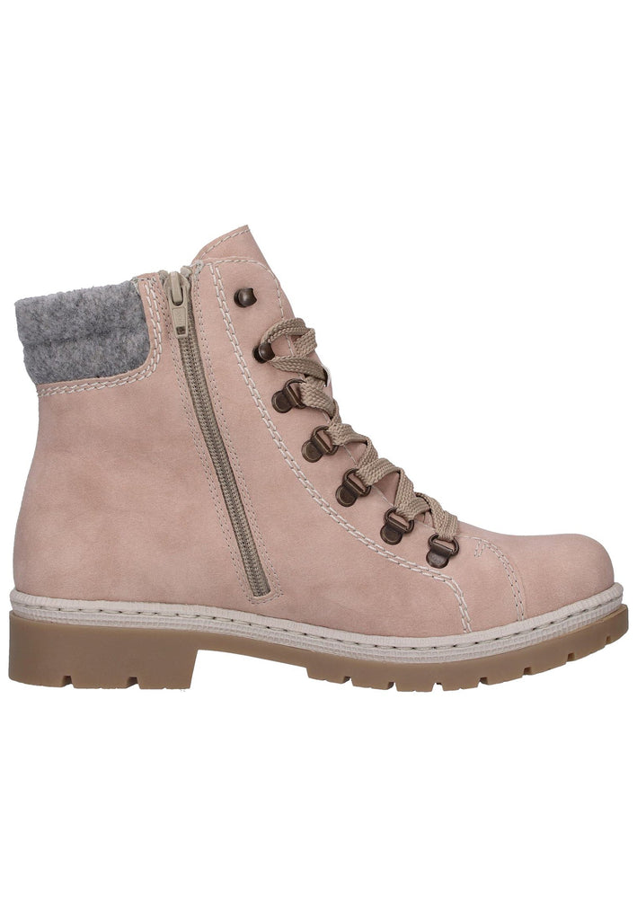 Rieker Stiefelette Lederimitat Rosa - surf4shoes