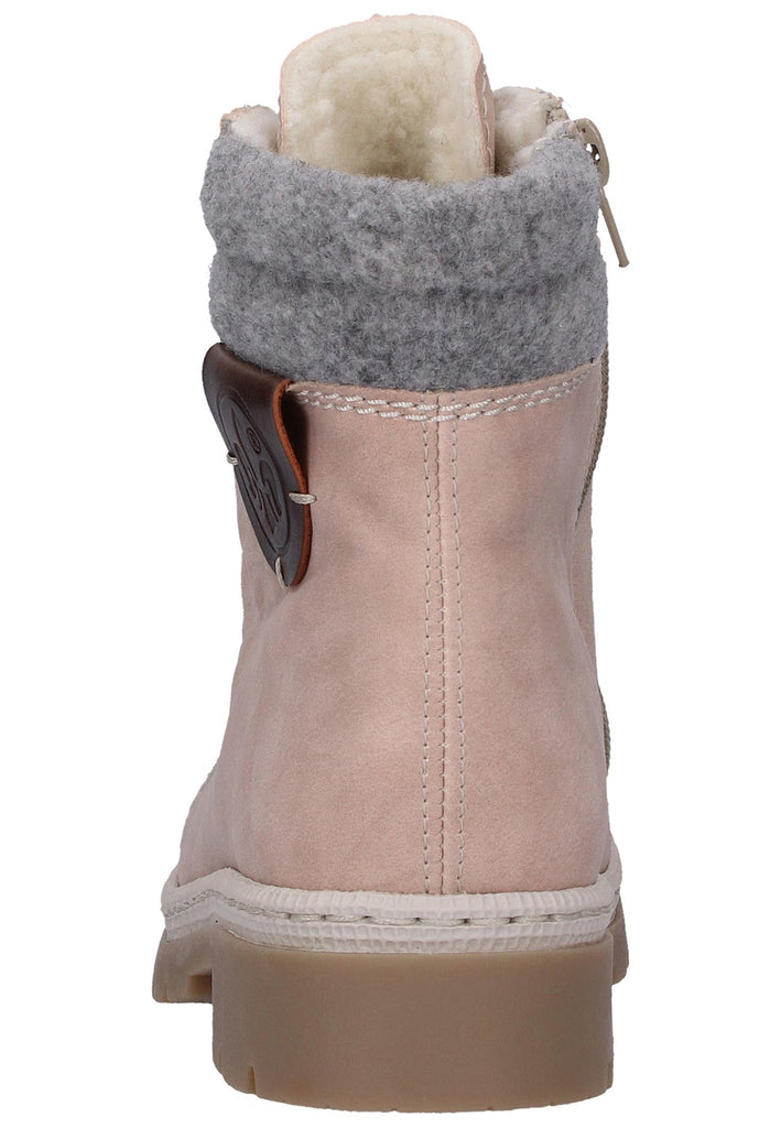 Rieker Stiefelette Lederimitat Rosa - surf4shoes