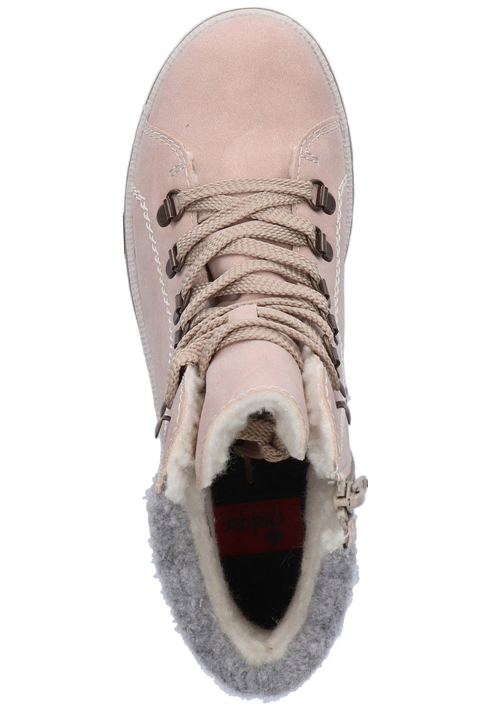 Rieker Stiefelette Lederimitat Rosa - surf4shoes