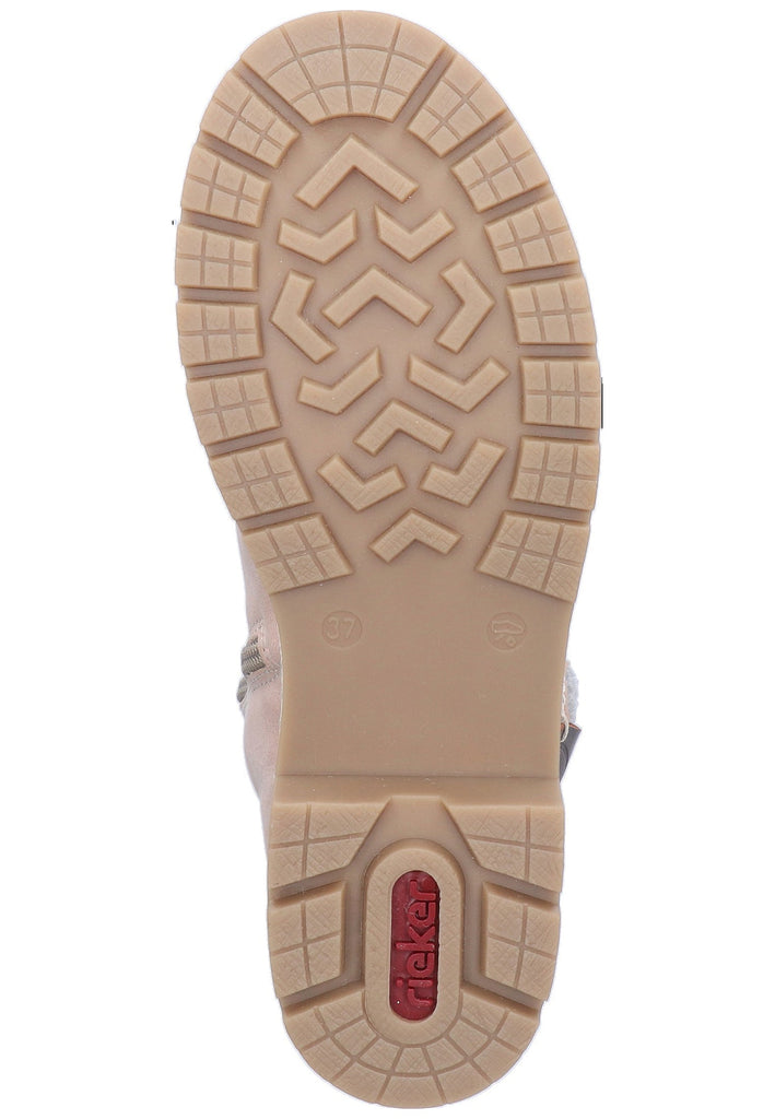 Rieker Stiefelette Lederimitat Rosa - surf4shoes